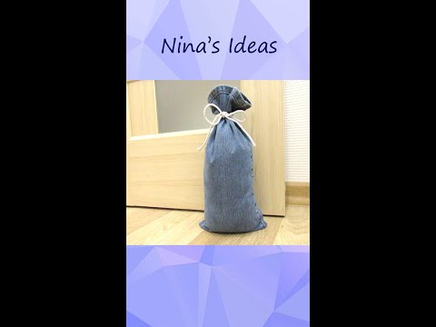 DIY Easy Bag  Door Stopper From Old Jeans In 10 Minutes - Top Door Stop - Old Jeans Crafts Ideas