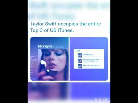 Taylor Swift occupies the entire Top 3 of US iTunes.