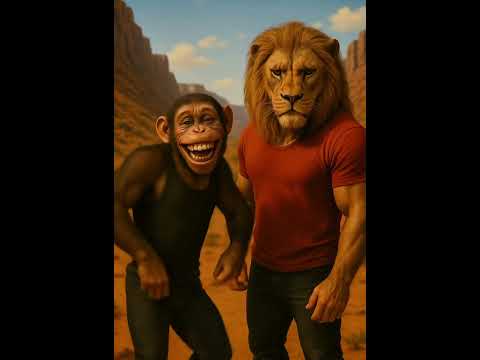 Dance Time with Melo & the Lion! 🐒🦁🕺🏼#danceanimation #melomonley #liondance #dancebreak