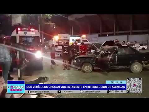 Trujillo: dos vehículos chocan violentamente en intersección de avenidas