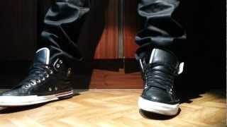 Converse Padded Collar 2 Black and leather jeans - YouTube