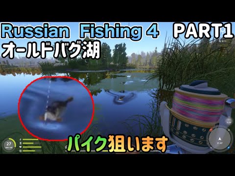 Russian Fishing 4 【オールドバグ湖】パイク釣り　神龍のロシアンフィッシング4プレイ動画(PART1)