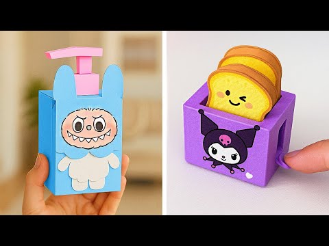 🎁 LABUBU ペーパークラフト 🎨🎒 学校用、ギフト用、デコ用の簡単DIY