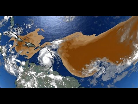 Hurricane Beryl pushing Saharan dust in Caribbean