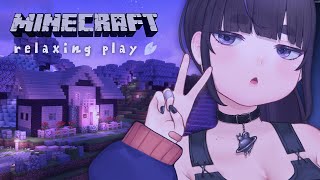 【睡眠導入・作業用BGM】癒しのマイクラ🌙眠れない夜に、桜の村を建築しっとり雑談🌸 【 Minecraft / #vtuber / #ちむク