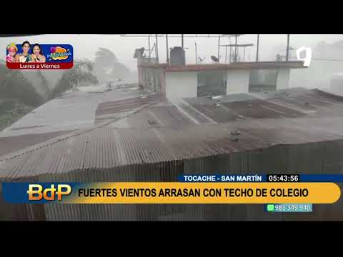 Pánico en San Martín: fuertes vientos arrasaron con techos de casas y colegios