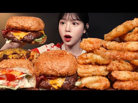 SUB)바삭파삭 피쉬앤칩스에 햄버거 먹방! 새우튀김 치즈칠리프라이까지 버거 꿀조합 리얼사운드 Fish and Chips & Burgers Mukbang Asmr