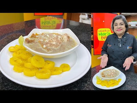 Sopa de frijoles con chicharrón y huevos || COCINANDO CON MARÍA ESTHER