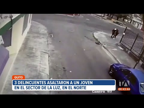 Joven fue asaltado por 3 delincuentes en un auto en La Luz, norte de Quito