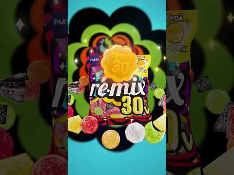 Löydä Remix 30v pussista juhlakarkki ja voit voittaa 30 Remix-pussia.