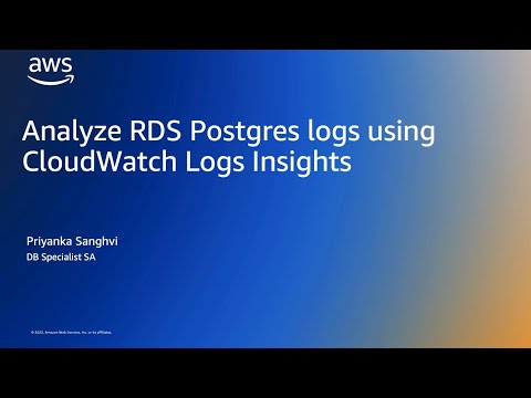 Analyze RDS Postgres logs using CloudWatch Logs Insights | Amazon Web Services