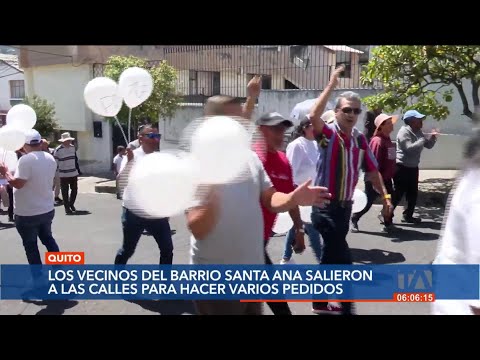 Una marcha por la seguridad realizaron los vecinos del barrio Santa Ana, sur de Quito