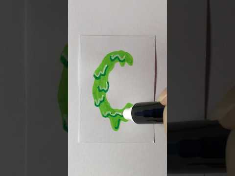 🐸 DRAWING A SLIME LETTER C FOR HALLOWEEN Part 3 Highlights | Doodle Art | zooshii