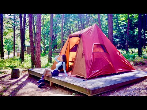 숲속에 찰떡 🌿 솔로캠핑에 최적 ⛺️ 이제 곧 여름이니까 가볍게 미니멀로~ 입맛 없을 때(?) 열무비빔밥에 꽃게된장찌개, 언양불고기와 육회까지!