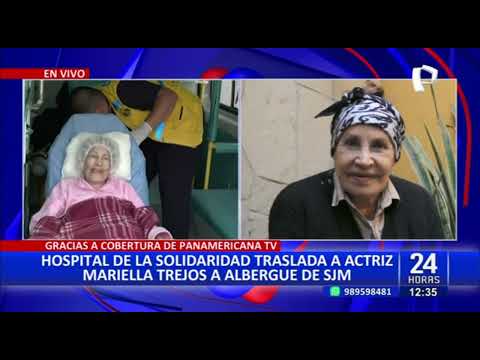 Gracias a Panamericana TV: Trasladan a actriz Mariella Trejos a albergue en SJM