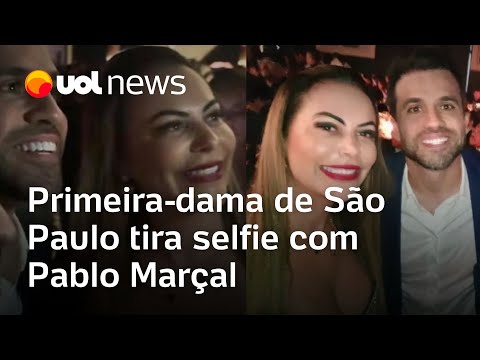 Primeira-dama de São Paulo tira selfie com Pablo Marçal, provável rival de Ricardo Nunes