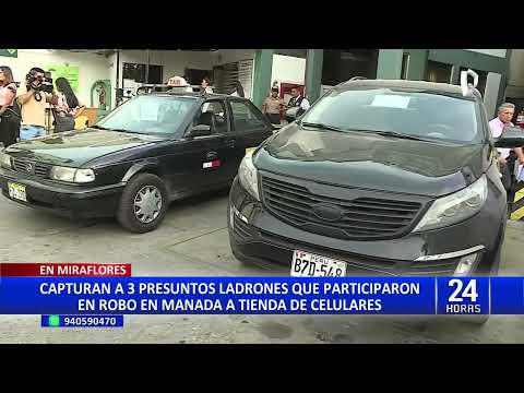 Caen tres presuntos delincuentes que participaron en asalto a tienda de celulares en Miraflores