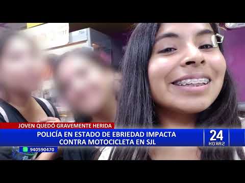 San Juan de Lurigancho: policía en estado de ebriedad impacta contra motocicleta