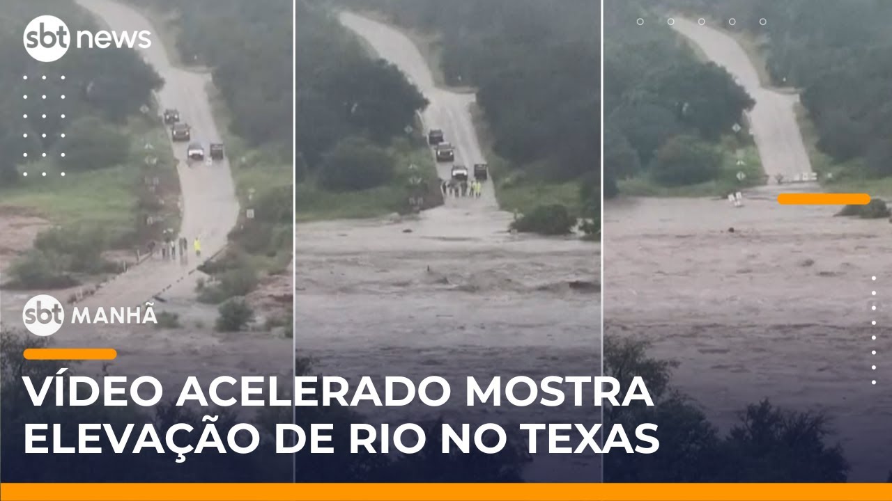 Vídeo acelerado mostra enchente no Texas que matou 82 pessoas | #SBTManhã