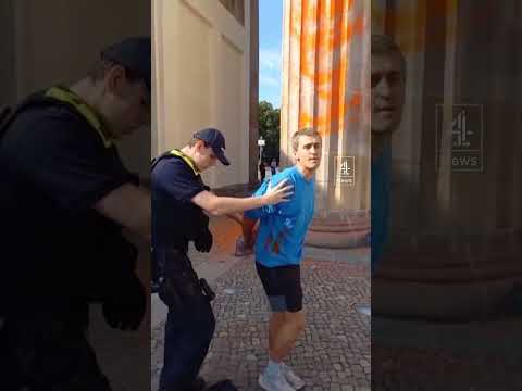 Climate activists detained for firing paint at Brandenburg Gate