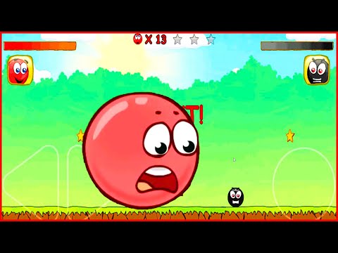 Красный шарик 4 против Черного шарика босса в игре Red Ball 4.
