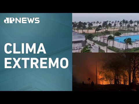 Flórida se prepara para passagem do furacão Helene e incêndios atingem capital do Equador