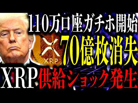 XRP=｢70億枚消失｣供給減･需要増･資金流入で｢供給ショック発生｣･･･価格爆発の特異点⸺110万口座がガチホを開始しました､爆上げ条件は成立しています【リップル】