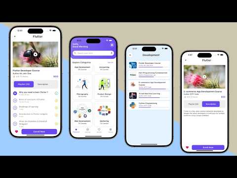 Flutter Educational App UI Design for Beginners | Build Stunning eLearning App UI