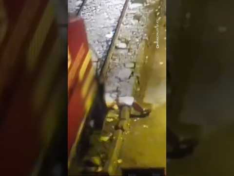 Man survives being run over by train in Peru | AFP #shorts