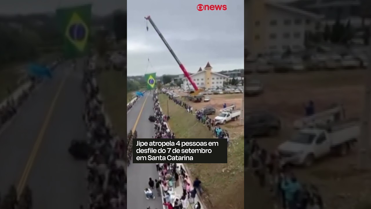 Jipe atropela 4 pessoas em desfile do 7 de setembro em Santa Catarina