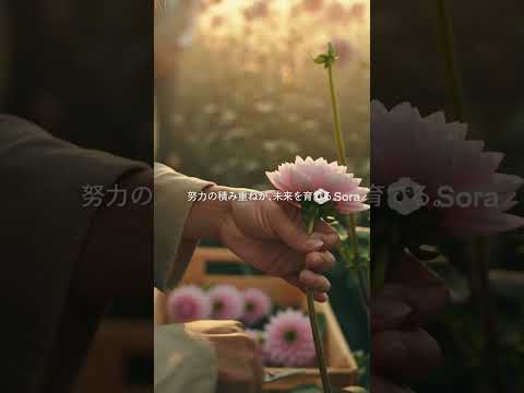 【🌸花がつなぐ絆。農の未来へ🚀】 #AIさとし #一人一花運動 #地域の誇り #花がつなぐ #挑戦の瞬間 #努力の結晶 #前向きに生きる #癒しの風景 #心に咲く花 #sora2
