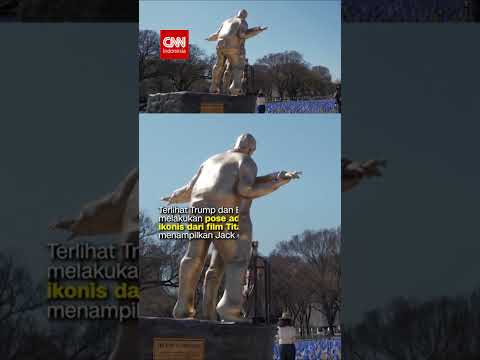 Patung Trump - Epstein Tiru Pose Titanic