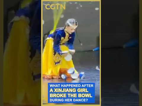 What happened after a Xinjiang girl broke a bowl during her dance?