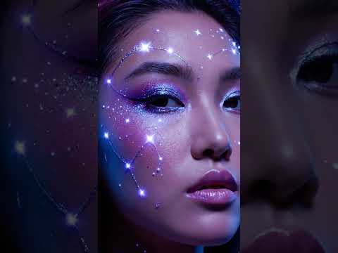 Galaxy Drip Makeup 🌌 | Cosmic Glam AI Look | Cinematic Fantasy Beauty