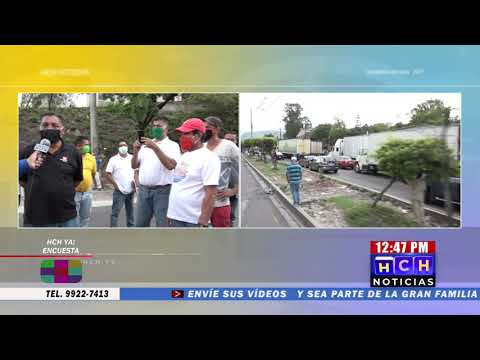 Taxistas mantienen protesta en bulevar FFAA exigiendo bono al gobierno