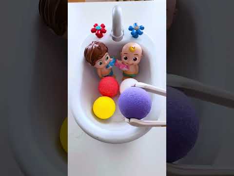 🔴⚪️🟡🟣Mixing 4 Colors=?🐶 Part153 #shorts