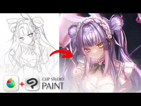 【MediBang+ClipStudio】服裝設計+插畫的繪畫過程
