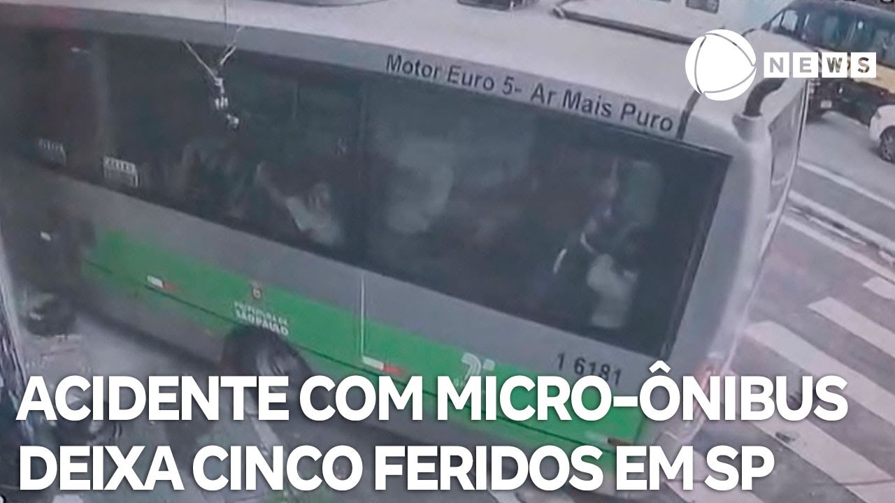 Acidente com micro ônibus deixa cinco feridos em SP
