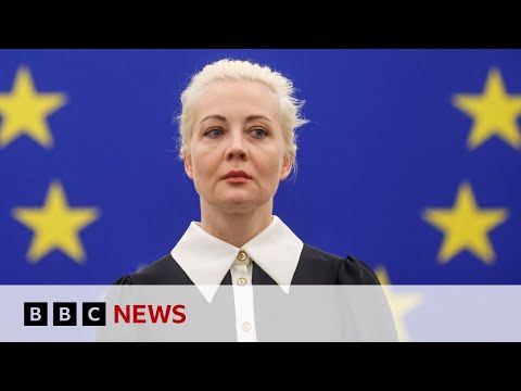 Yulia Navalnaya addresses European Parliament after Alexei Navalny's death | BBC News