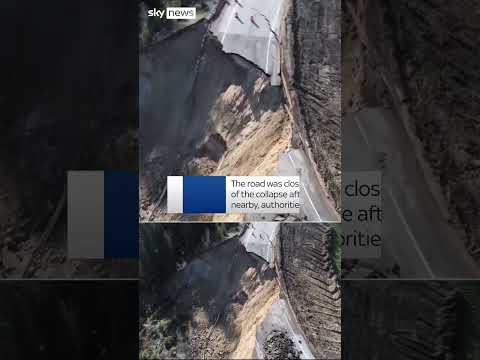 Wyoming highway collapses in landslide
