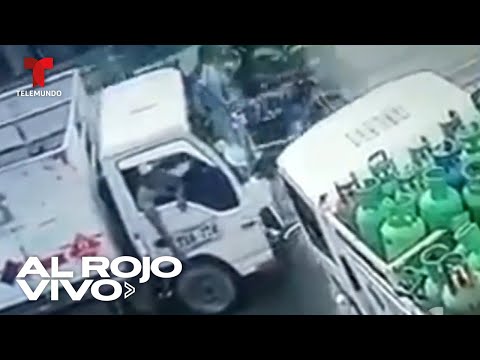Lanzan un cilindro de gas a un ladrón para evitar un robo en Colombia