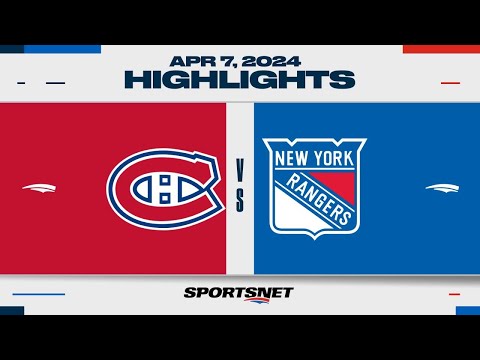 NHL Highlights | Canadiens vs. Rangers - April 7, 2024