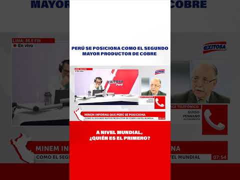 Perú se posiciona como el segundo mayor productor de cobre a nivel