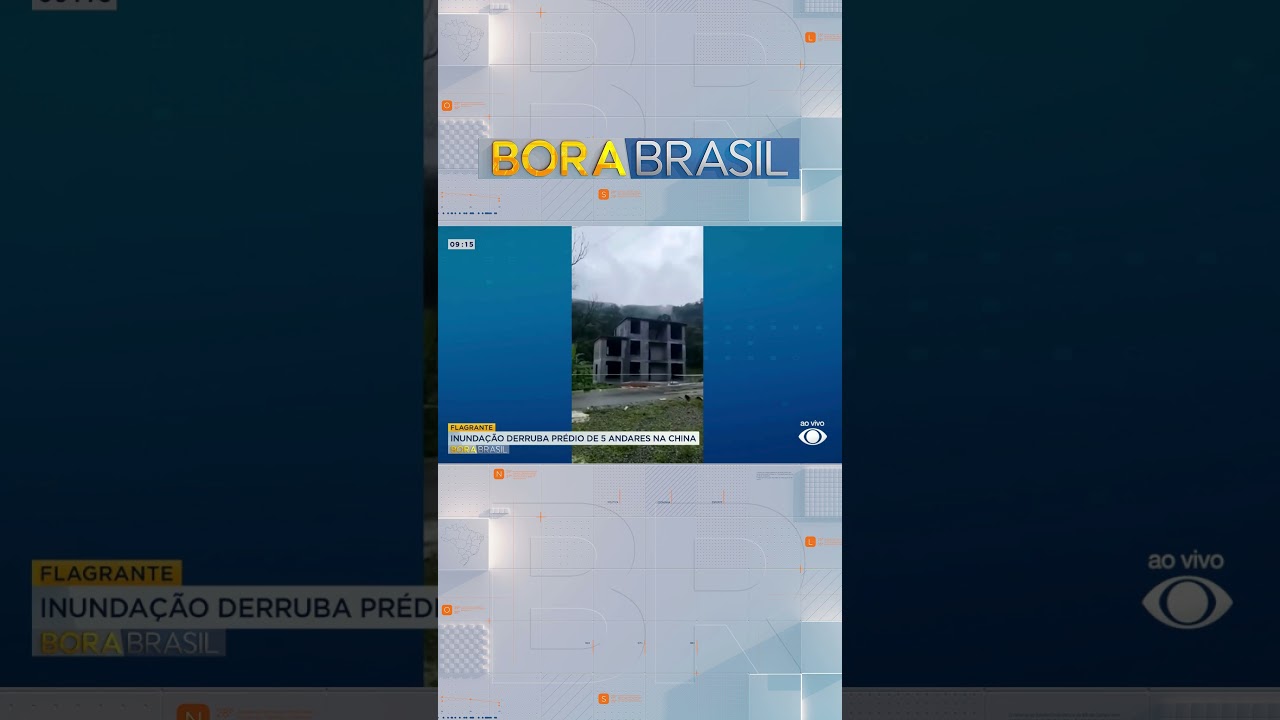 Fortes chuvas derrubam prédio de cinco andares na China