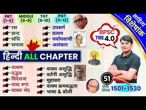 51. Hindi All Chapter | Hindi All In One MCQ | Hindi Grammar | BPSC TRE 4.0 | Nitin Sir STUDY91