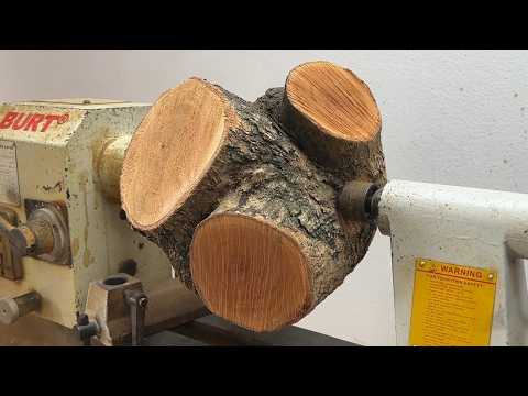 Three Branches Tree Trunk Transforming Imperfections Into Art - Natural Wood Bowl Preserving Of Time