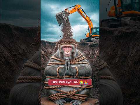 "Hanuman Ji Saves a Monkey Buried Under JCB Soil 🚜🐒🙏 | Heart-Touching Rescue Story"