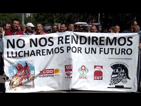 Trabajadores de Nissan protestan en Barcelona para pedir avances en la reindustrialización