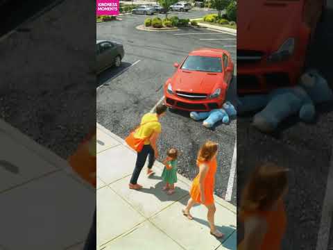 Kindness Saves Teddy Bear 🧸 Heartwarming Parking Lot Rescue #kindness #teddybear #shorts