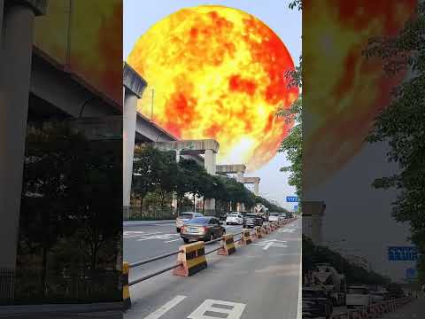 The fireball on the opposite side is gradually🌎3D Special Effects| 3D Animation #shorts #vfxhd